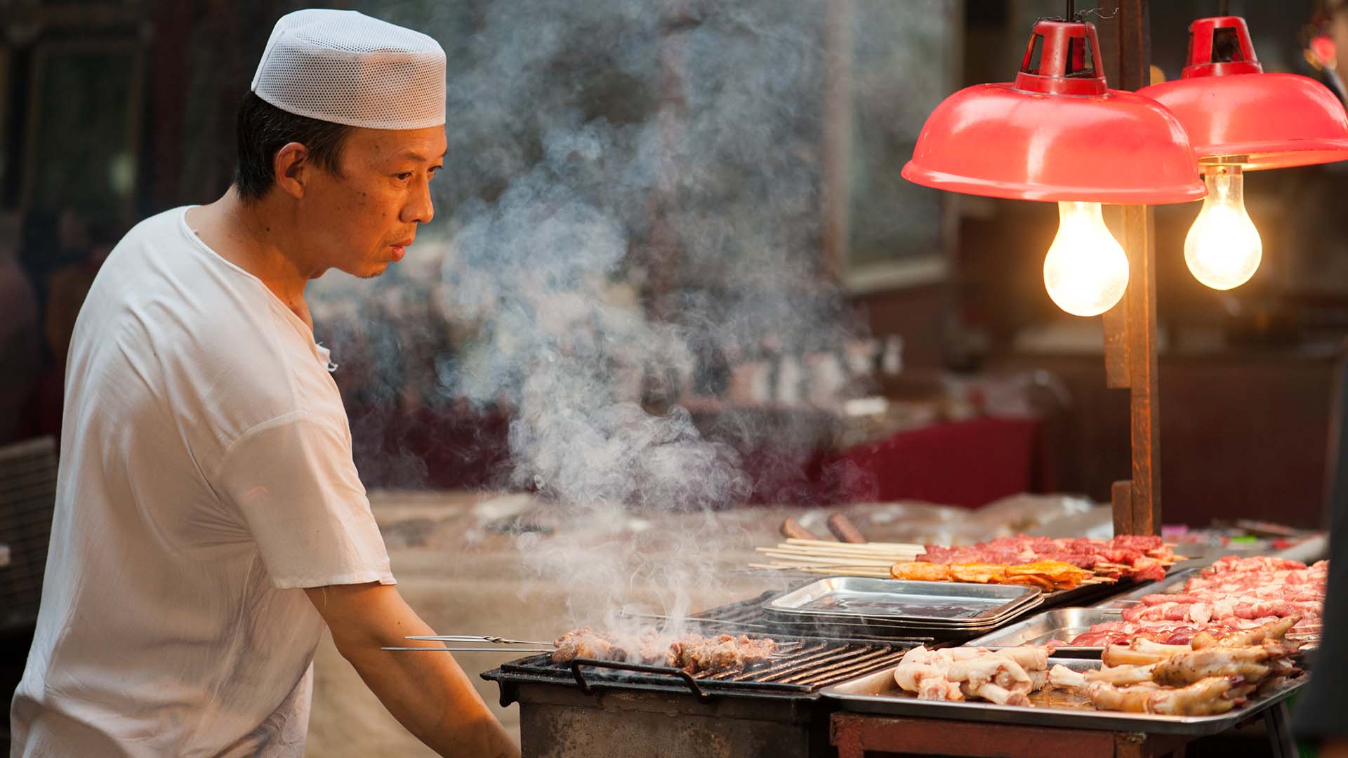 Churrasco de carne na China