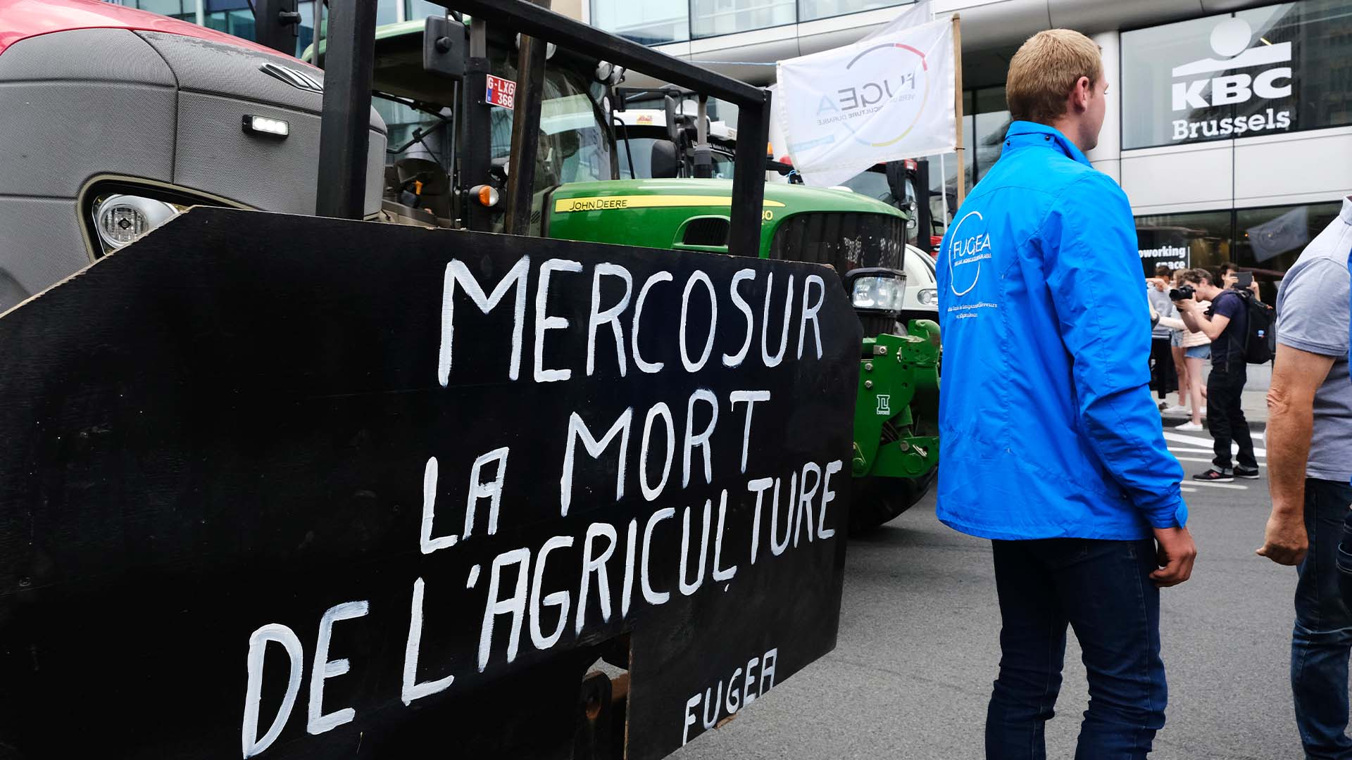 Protesto de agricultores na Bélgica contra acordo UE-Mercosul | Crédito: Schutterstock