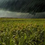 Chuva em lavoura de milho | Crédito: Schutterstock