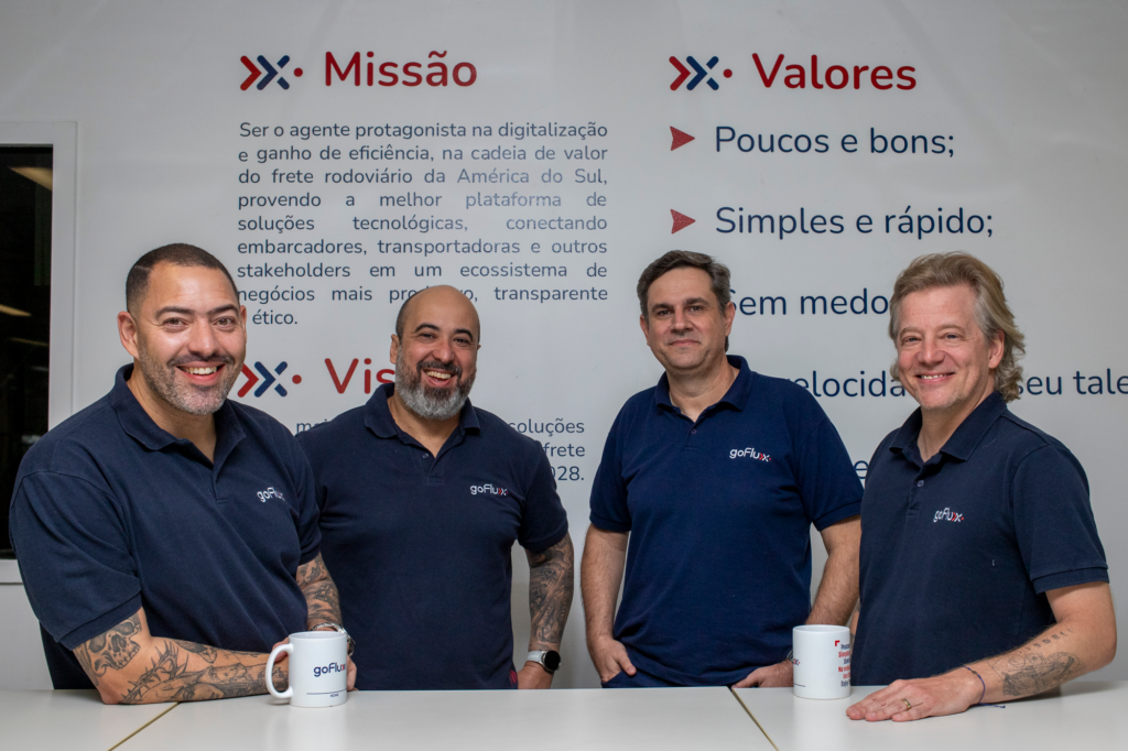Rodrigo Gonçalves, Renato Castilho, Luis Martinez e Pedro Azevedo: a liderança da startup goFlux