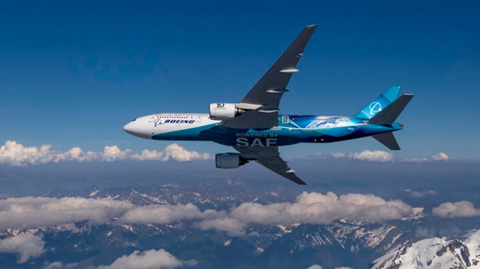 Boeing 787 durante voo-teste transatlântico usando SAF, o combustível sustentável de aviação enseja futuro brilhante para o etanol depois do Proálcool Boeing 787 durante voo-teste transatlântico usando SAF, o combustível sustentável de aviação enseja futuro brilhante para o etanol depois do Proálcool
